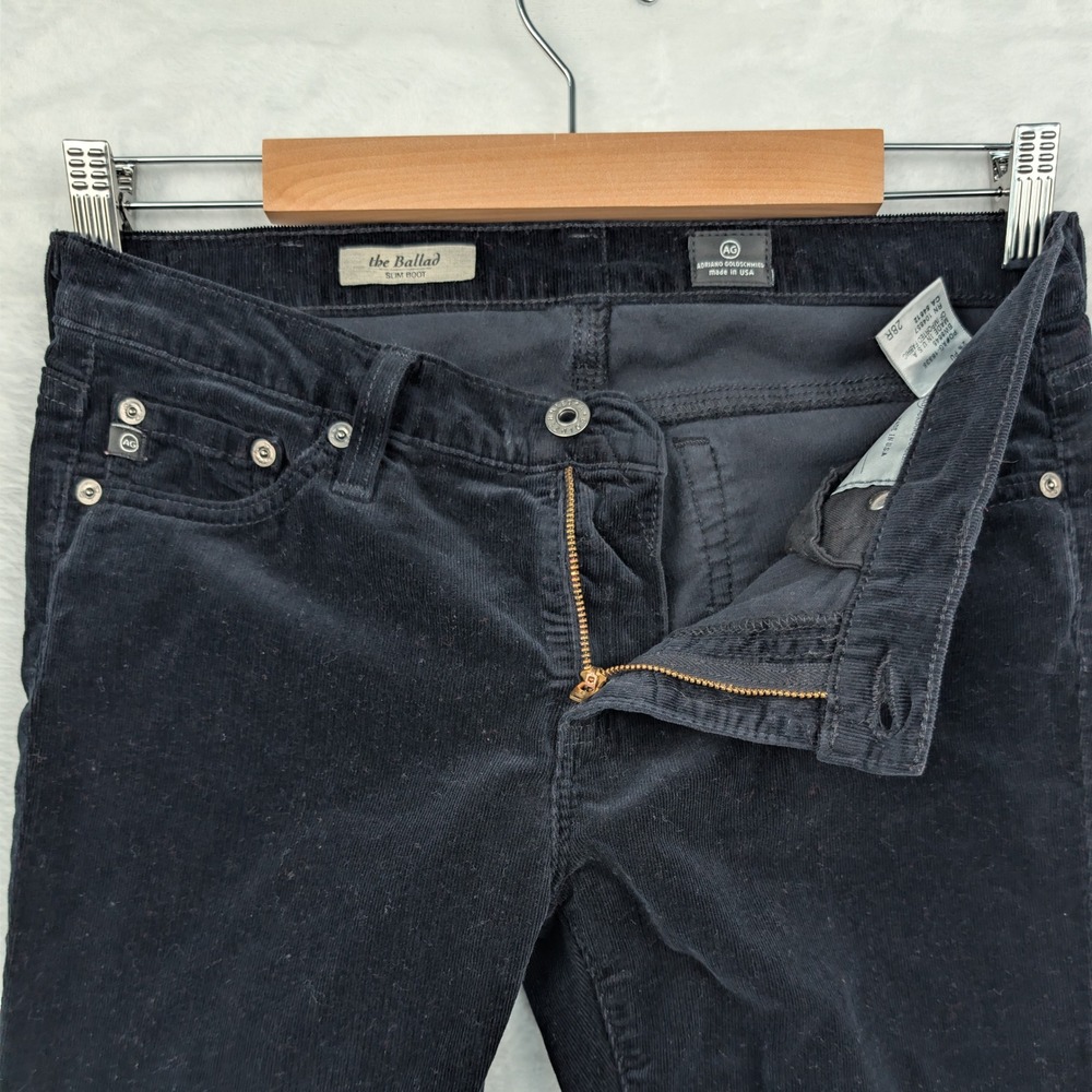 AG Adriano Goldschmied Pants Men's 30x33 Black Corduroy Slim Bootcut The Ballad